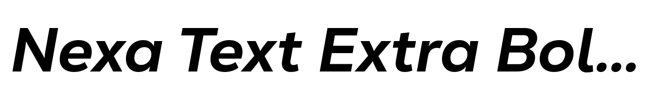 Nexa Text Extra Bold Italic